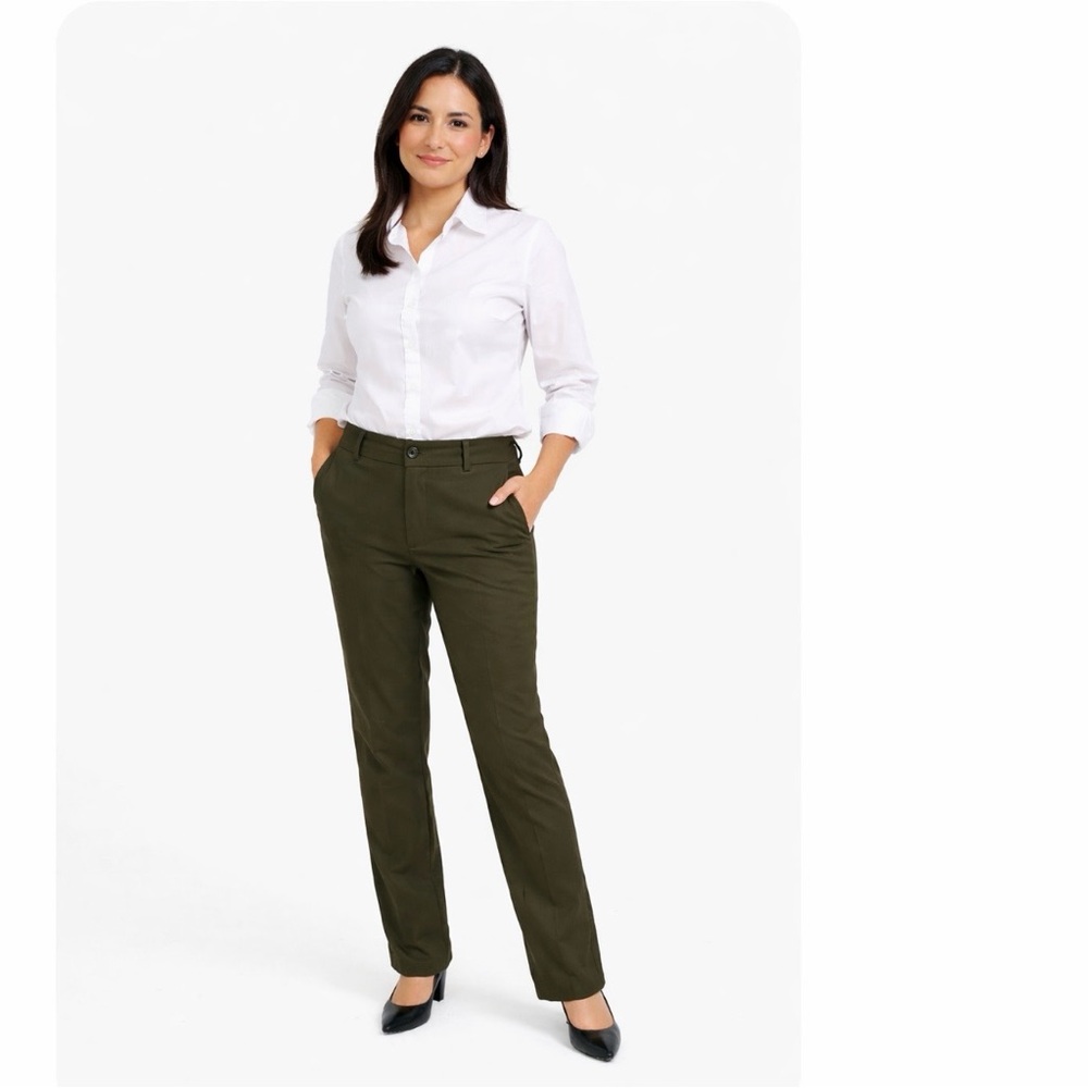 Vince olive chino dress workwear pants with stretch, size 10